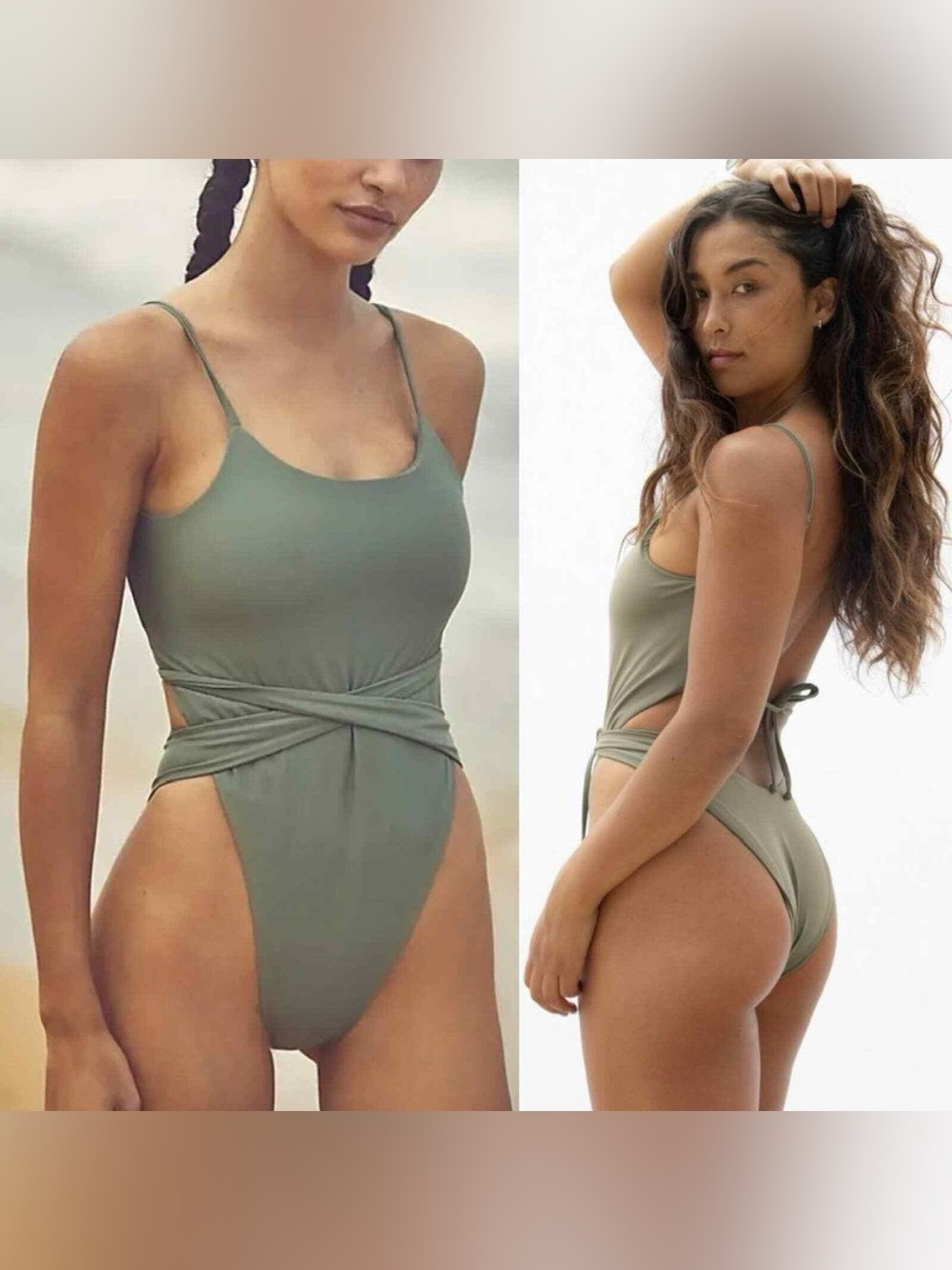 Free People Mare Perpetua Essential One Piece Swimsuit XL Green